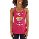 Run to Eat, Eat to Run - Women's Racerback Tank-Shirts-The Beer Mile-Vintage Shocking Pink-XS-The Beer Mile