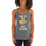 Run to Eat, Eat to Run - Women's Racerback Tank-Shirts-The Beer Mile-Premium Heather-XS-The Beer Mile