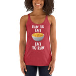 Run to Eat, Eat to Run - Women's Racerback Tank-Shirts-The Beer Mile-Vintage Red-XS-The Beer Mile