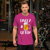 Early & Often Drinking Shirt-Shirts-The Beer Mile-Berry-S-The Beer Mile