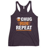 Chug Run Repeat Women's Racerback Tank-Tanks-The Beer Mile-Vintage Purple-XS-The Beer Mile