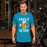 Early & Often Drinking Shirt-Shirts-The Beer Mile-Aqua-S-The Beer Mile