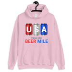 Team USA Beer Mile Cans Hooded Sweatshirt-Sweatshirts-The Beer Mile-Light Pink-S-The Beer Mile