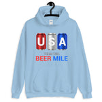 Team USA Beer Mile Cans Hooded Sweatshirt-Sweatshirts-The Beer Mile-Light Blue-S-The Beer Mile
