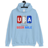 Team USA Beer Mile Cans Hooded Sweatshirt-Sweatshirts-The Beer Mile-Light Blue-S-The Beer Mile