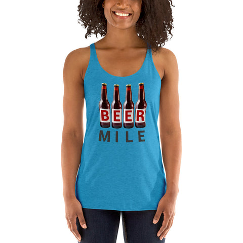 Beer Mile Bottles Women's Racerback Tank-Tanks-The Beer Mile-Vintage Turquoise-XS-The Beer Mile
