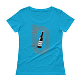 Beer Mile Track Vintage Black and White Women's Scoopneck T-Shirt-Shirts-The Beer Mile-Caribbean Blue-XS-The Beer Mile