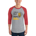 Stay True Drink a Brew - 3/4 sleeve raglan shirt-Shirts-The Beer Mile-Heather Grey/Heather Red-XS-The Beer Mile