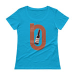 Beer Mile Track Womens Scoopneck T-Shirt-Shirts-The Beer Mile-Caribbean Blue-XS-The Beer Mile
