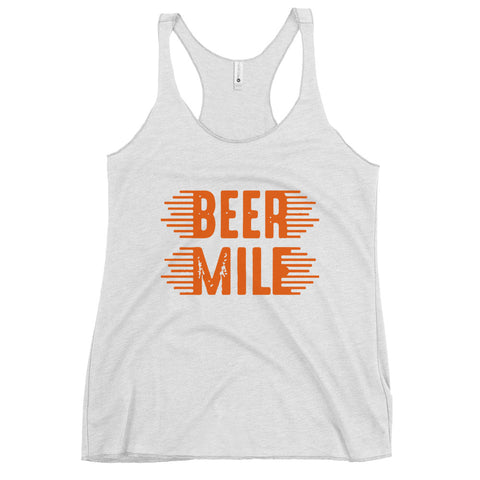 Beer Mile Women's Racerback Tank-Tanks-The Beer Mile-Heather White-XS-The Beer Mile