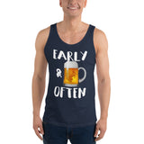 Early & Often Drinking Tank Top-Tanks-The Beer Mile-Navy-XS-The Beer Mile