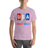 Team USA Beer Mile Cans T-Shirt-Shirts-The Beer Mile-Heather Prism Lilac-XS-The Beer Mile