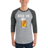 Beer Me Drinking 3/4 sleeve raglan shirt-Shirts-The Beer Mile-Heather Grey/Heather Charcoal-XS-The Beer Mile