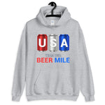 Team USA Beer Mile Cans Hooded Sweatshirt-Sweatshirts-The Beer Mile-Sport Grey-S-The Beer Mile
