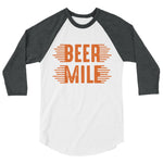 Beer Mile 3/4 Sleeve Raglan Shirt-Shirts-The Beer Mile-White/Heather Charcoal-XS-The Beer Mile