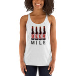 Beer Mile Bottles Women's Racerback Tank-Tanks-The Beer Mile-Heather White-XS-The Beer Mile