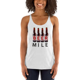 Beer Mile Bottles Women's Racerback Tank-Tanks-The Beer Mile-Heather White-XS-The Beer Mile