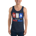 Team USA Beer Mile Cans Tank Top-Tanks-The Beer Mile-Navy-XS-The Beer Mile