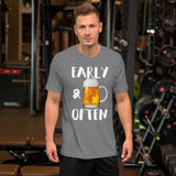 Early & Often Drinking Shirt-Shirts-The Beer Mile-Deep Heather-XS-The Beer Mile
