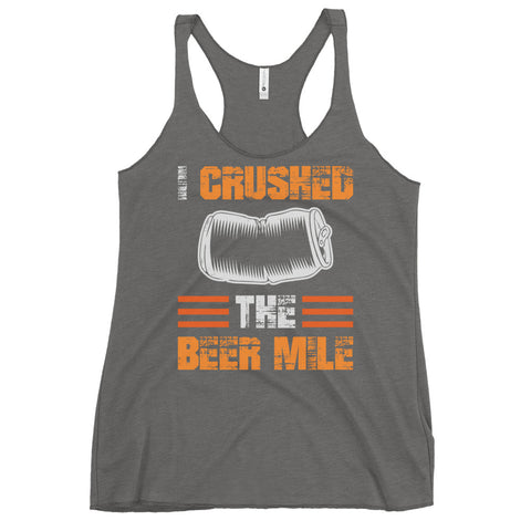 I Crushed The Beer Mile Women's Racerback Tank-Tanks-The Beer Mile-Premium Heather-XS-The Beer Mile