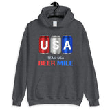 Team USA Beer Mile Cans Hooded Sweatshirt-Sweatshirts-The Beer Mile-Dark Heather-S-The Beer Mile