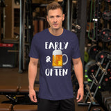 Early & Often Drinking Shirt-Shirts-The Beer Mile-Heather Midnight Navy-XS-The Beer Mile