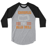 I Crushed The Beer Mile 3/4 Sleeve Raglan Shirt-Shirts-The Beer Mile-Heather Grey/Black-XS-The Beer Mile