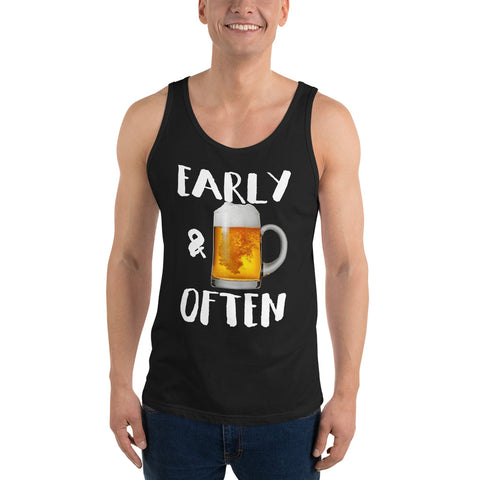 Early & Often Drinking Tank Top-Tanks-The Beer Mile-Black-XS-The Beer Mile