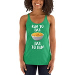 Run to Eat, Eat to Run - Women's Racerback Tank-Shirts-The Beer Mile-Envy-XS-The Beer Mile