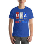 Team USA Beer Mile Cans T-Shirt-Shirts-The Beer Mile-Heather True Royal-S-The Beer Mile