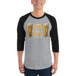 Two Beer or Not Two Beer - 3/4 sleeve raglan shirt-Shirts-The Beer Mile-Heather Grey/Black-XS-The Beer Mile