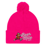 BeerMile.com Pom-Pom Beanie-Hats-The Beer Mile-Neon Pink-The Beer Mile
