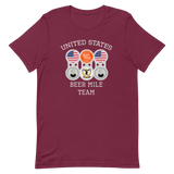 United States Beer Mile Team Official Tee-The Beer Mile-Maroon-3XL-The Beer Mile