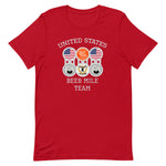 United States Beer Mile Team Official Tee-The Beer Mile-Red-S-The Beer Mile